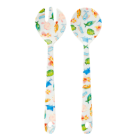 Melamine Salad Servers Fish Print Rice DK