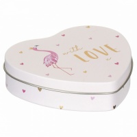 Flamingo With Love Heart Shaped Little Gesture Tin By Sara Miller