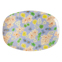 Flower Painting Print Rectangular Melamine Plate By Rice DK