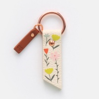 Flower Print Tab Keyring By Caroline Gardner