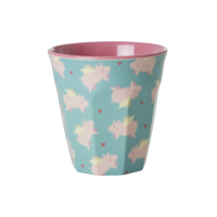 Flying Pig Print Kids Small Melamine Cup Rice DK