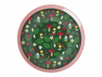 Forest Gnome Print Small Round Melamine Plate Rice DK