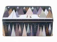 Frosted Pine Print Deep Rectangular Tin by Sara Miller