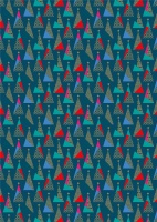 Colourful Geo Christmas Tree Print Wrapping Paper