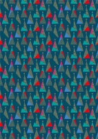 Colourful Geo Christmas Tree Print Wrapping Paper