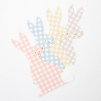 Gingham Bunny Shaped Paper Napkins By Meri Meri