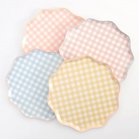 Gingham Print Paper Dinner Plates By Meri Meri