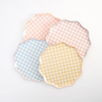 Gingham Print Paper Side Plates By Meri Meri