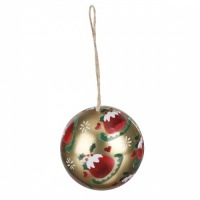 Gold Christmas Pudding Print Bauble By Emma Bridgewater