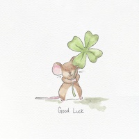 Good Luck Mouse Card By Feather and Hare