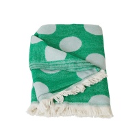 Green with Mint Dot Print Blanket By Rice DK