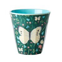 Butterfly Print in Green Melamine Cup By Rice DK