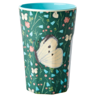 Green Butterfly Print Melamine Tall Cup By Rice DK