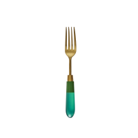 Green Fork Brass Look Resin Handle By Rice