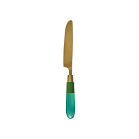 Green Knife Brass Look Resin Handle By Rice