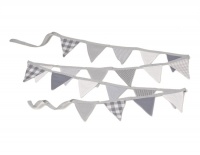 Grey Fabric Bunting By Oskar and Ellen