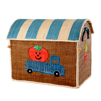 Medium Car Theme Raffia Toy Storage Basket Rice DK
