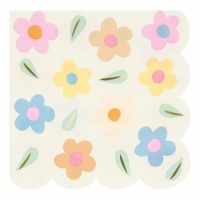 Happy Flower Print Large Paper Napkins by Meri Meri