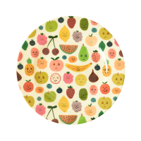 Happy Fruits Print Melamine Kids Plate by Rice DK