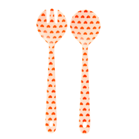 Melamine Salad Servers Heart Print Rice DK