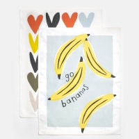 Heart & Banana Print Tea Towels Set of 2 Caroline Gardner