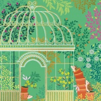 Hedgehogs and Greenhouse Card By Sara Miller London