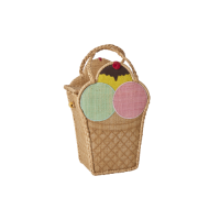 Ice Cream Shaped Raffia Bag By Rice