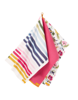 Floral & Stripe Print Set of 3 Tea Towels By Joules