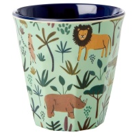 Blue Jungle Print Kids Small Melamine Cup By Rice DK