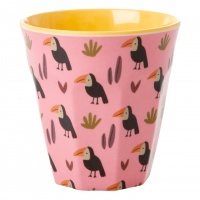 Pink Toucan Print Kids Small Melamine Cup By Rice DK