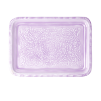 Lavender Enamel Embossed Rectangular Tray By Rice DK