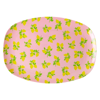 Lemon Print Rectangular Melamine Plate By Rice DK