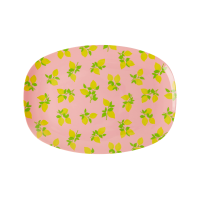 Lemon Print Small Rectangular Melamine Plate By Rice DK