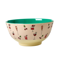 Pink Cocktail Print Melamine Bowl Rice DK