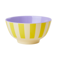 Cream with Yellow Stripe Print Melamine Bowl By Rice DK