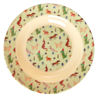 Party Animal Green Print Kids Melamine Bowl By Rice DK