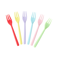 Set of 6 Melamine Forks Yippie Yippie Yeah Colours Rice DK