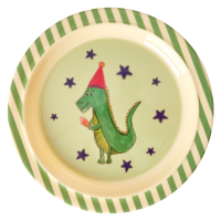 Party Animal Green Print Kids Melamine Plate Rice DK