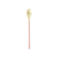 Pink Check Print Melamine Latte Spoon By Rice