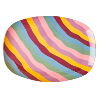 Funky Stripes Print Rectangular Melamine Plate By Rice DK