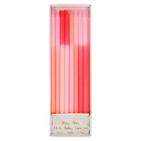 Pink Colour Block Tall Birthday Candles By Meri Meri
