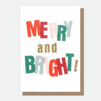 Merry & Bright Christmas Small Cards Pack of 10 Caroline Gardner