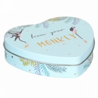 Monkey Print Heart Shaped Little Gesture Tin By Sara Miller