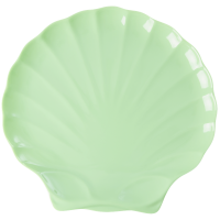 Sea Shell Shaped Melamine Serving Dish Neon Green Rice