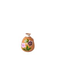 Orange Floral Glass Vase By Rice