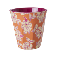 Faded Hibiscus Print Melamine Cup By Rice DK