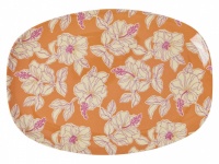 Faded Hibiscus Print Melamine Rectangular Plate By Rice DK