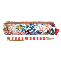 Stripe Print Pen & Floral Pencil Case Set By Joules
