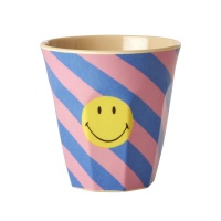 Striped Smile Print Melamine Cup By Rice DK