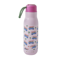 Pink Camper Van Print Stainless Steel Water Bottle By Rice DK